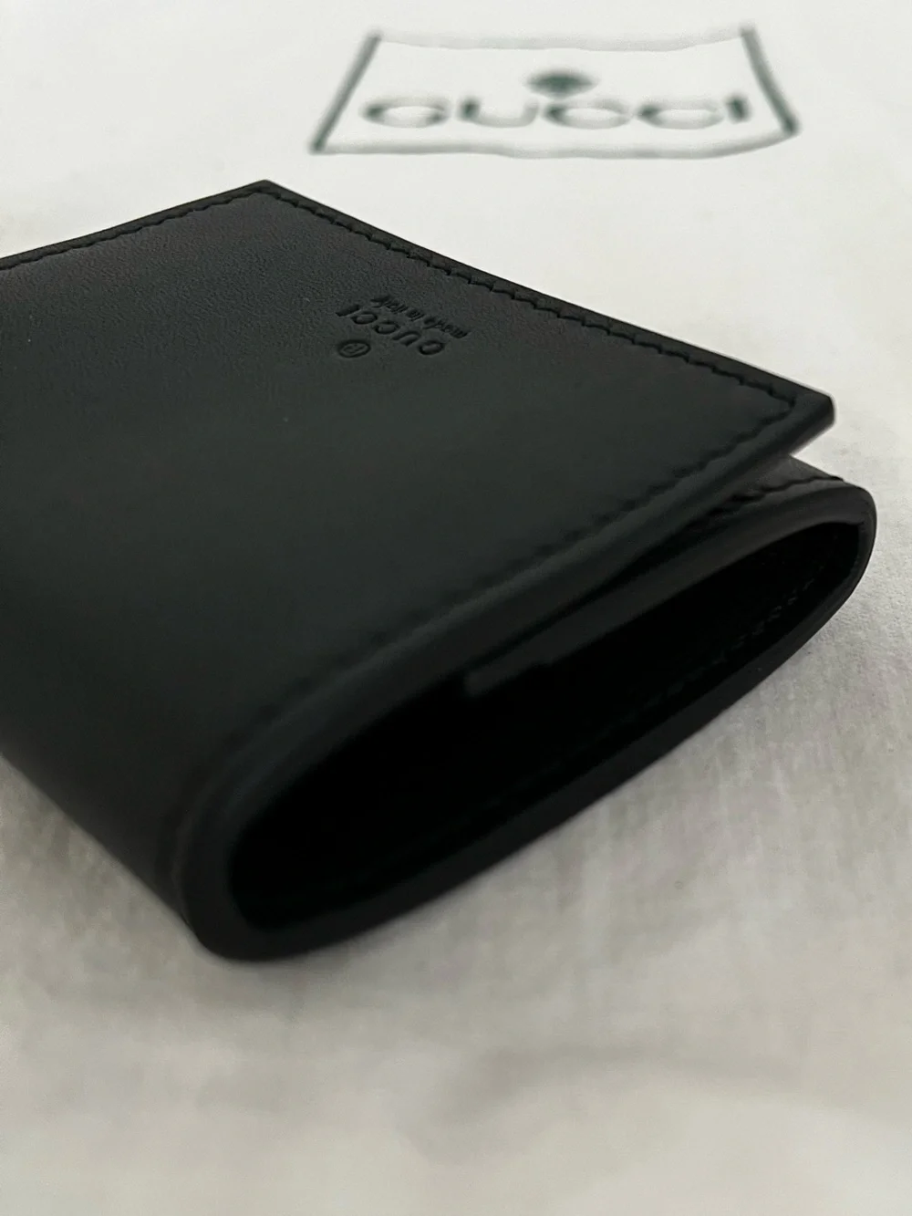 Gucci Blooms Black Leather Green Floral Jewelry AirPod Coin Case BNWB Shop Card
